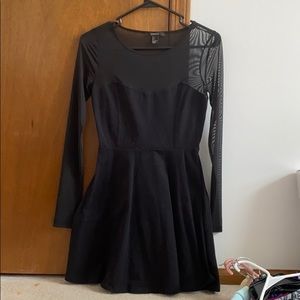 Mesh top long sleeve dress